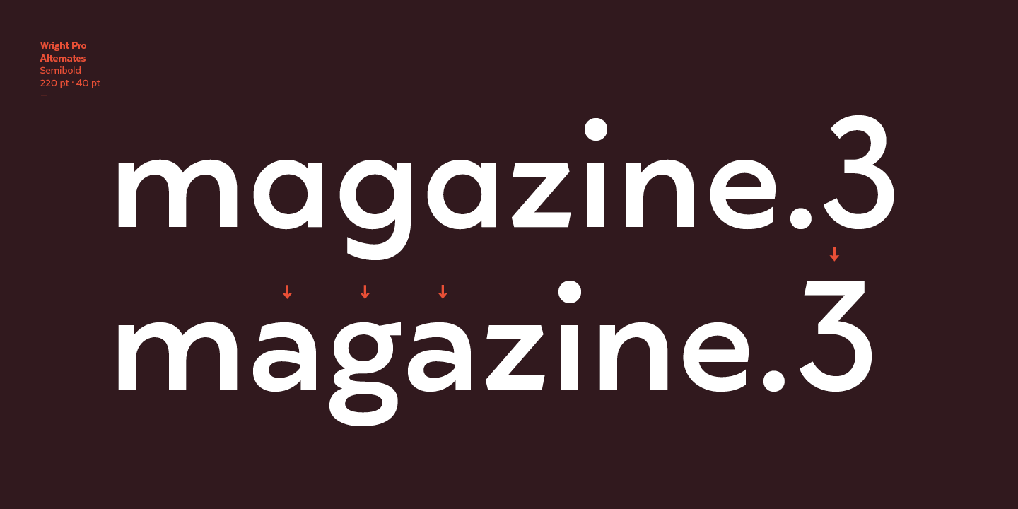 Example font Wright Pro #5